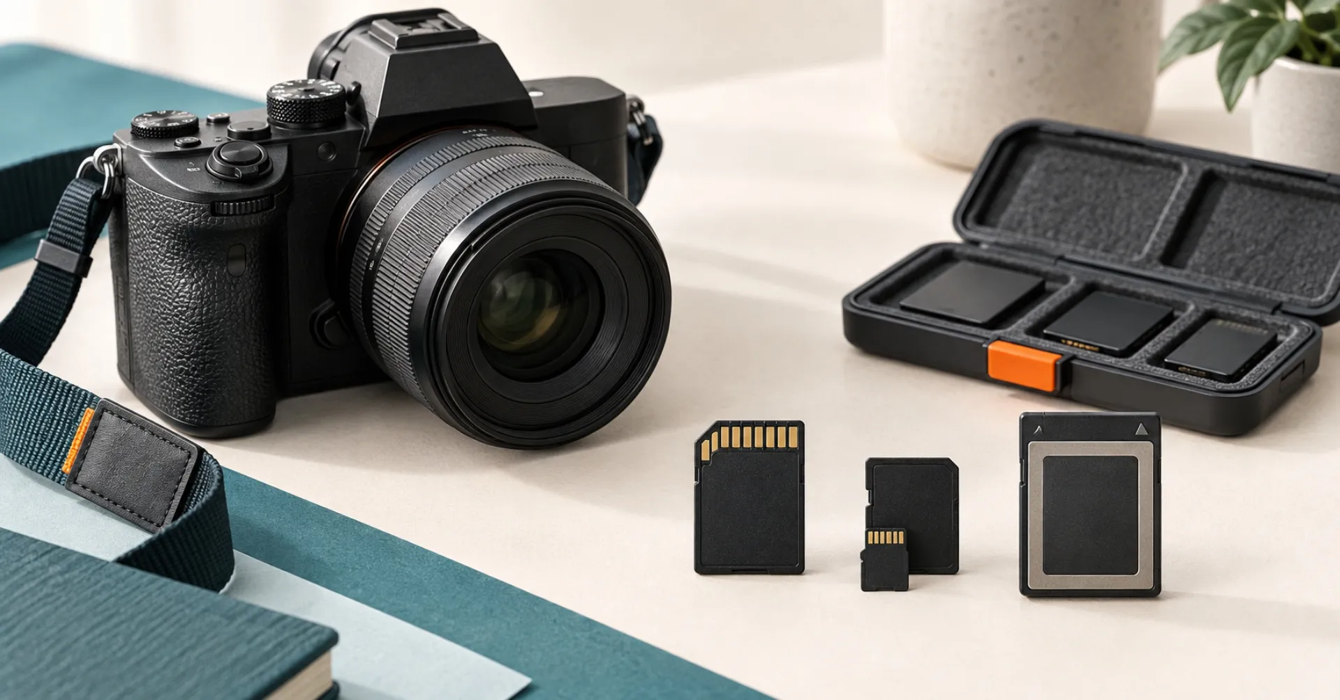 Camera with memory cards